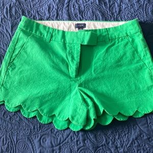 J Crew Women’s green linen shorts, size 10